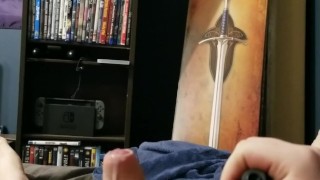 Chubby Boy Cums Hands Free on Inflatable Buttplug