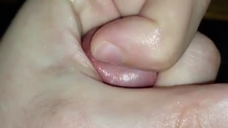 leaking precum and cum, edging, then finishing