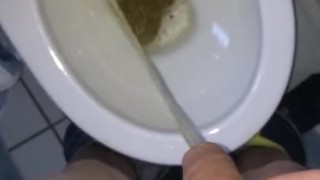Big white cock pissing