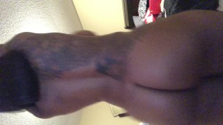 Ebony girl ass clapping while mom in the next room
