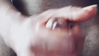 Sexy man strokes BBC for morning treat!!!