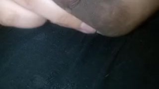 Pregnant slut milking her leaking tits, lactating