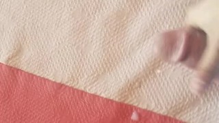 Hotel room door open flashing and cum