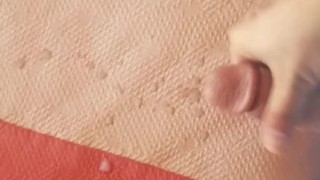 Hotel room door open flashing and cum