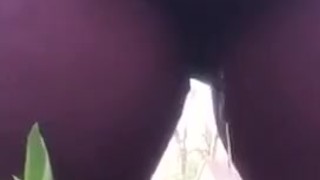 Shy girl pees in public