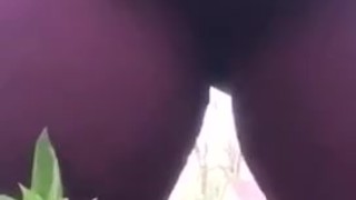 Shy girl pees in public