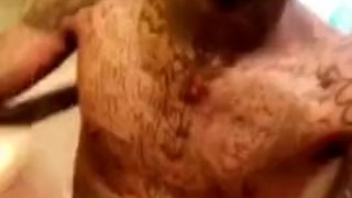 Big dick Sexy black thug flashed bare dick to neighbor and cum