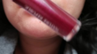 Testing my Lip Gloss on my Dildo [Nature Republic Lip Gloss in 12 Burgundy]