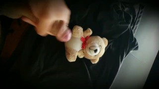 Masturbating To a Teddy Bear With Huge Dick Cumshot