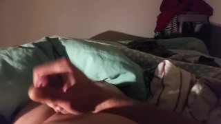 A quick wank before bedtime. Shhhh! Landlady next door. Nice cumshot