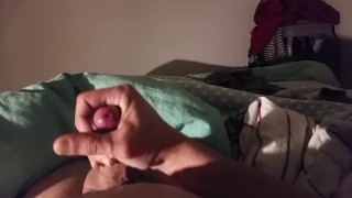 A quick wank before bedtime. Shhhh! Landlady next door. Nice cumshot