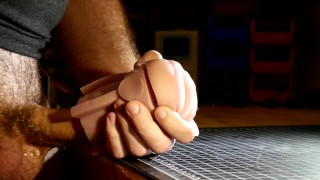 Jerking Off with a Fleshlight Sleeve with Lots of Cum