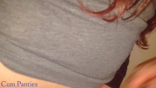 Cuckold creampie in toilet fast food, cumplay panties