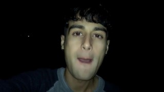 After stranger walked away I chew and swallow his cum - playing with cum on tongue