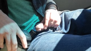 Desperate parking lot piss in a bottle