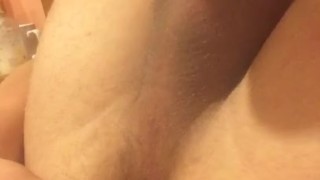 Fucking ass with 8 inch dildo