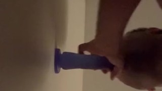 Suck the dildo then fuck the dildo