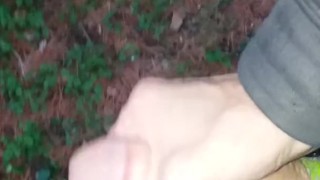 Stroking my dick in the woods by trails on mothers day!! Whip it out!