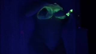 Sexy blacklight naked body
