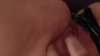 Cute kitten fingers herself till she cums edging continually