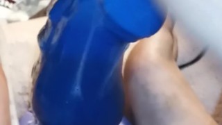 massaging my large kelvin bad dragon with him lube