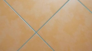Bathroom solo masturbation