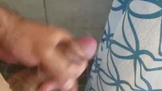 Teen Masturbating Huge Cock in Shower Caught!!!