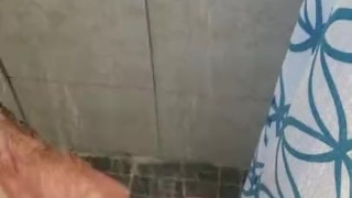 Teen Masturbating Huge Cock in Shower Caught!!!