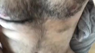 Arab boy cums big load and plays with after shower