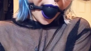 Sloppy Baby Drools on Ball Gag