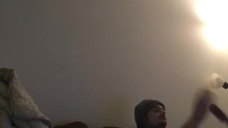 Brunette solo plays with hairbrush Explosive finish