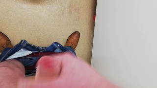 Danger wank in work toilet