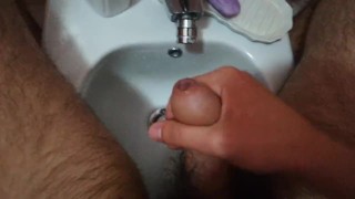 Almost caught masturbating in the bathroom
