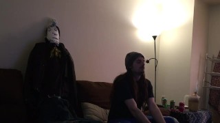 Getting buff, pumping iron before shower