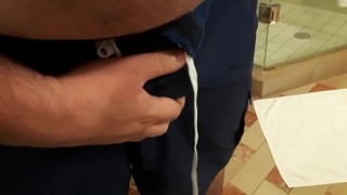 Jerking off in a hotel bathroom!