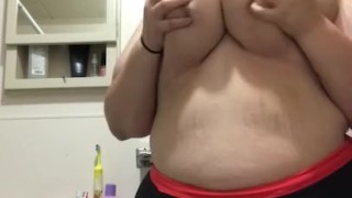 Milf with huge tits does strip tease!!