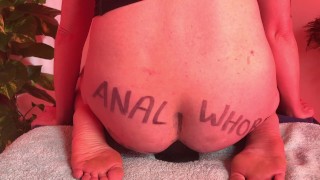 Painslut Anal Whore Destruction: Huge Dildo Insertion