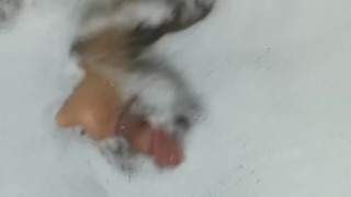 Jerking off my big cock and shooting my cum in the jacuzzi - Camilo Brown