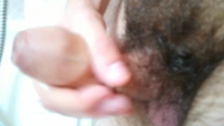 Straight hairy guy masturbates in bathtub