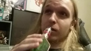 White Guy Take Huge Load In His Mouth