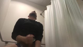 work bathroom wank