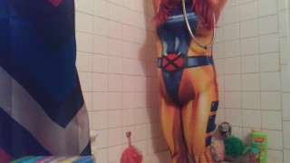 Jean Grey Tied Up and Inflated with Water