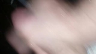 Standing outside in thunder storm masturbating. Jacking off in the rain.