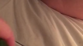 fucking myself with a thick cucumber to tease boyfriend - homemade