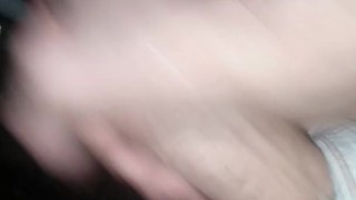 Quickie outside in the thunderstorm. Risky public masturbating in the rain.