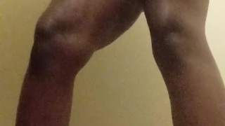 Sexy ebony slow wind Hairy Cat