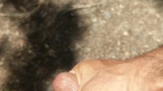 Outdoor masturbation cumshot