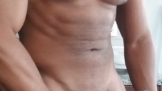 Buff black teen Muscle Worship