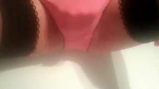 Pee by my pink panties and play a little my clit