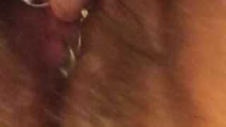 Hairy Pierced Toy Masturbation